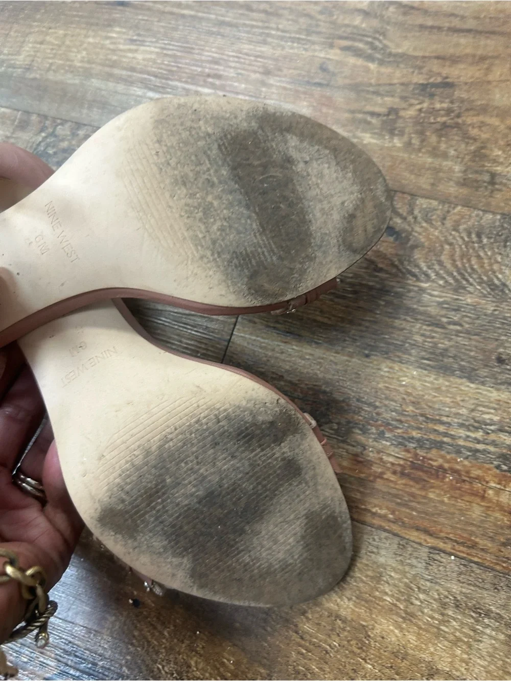 Nine West Dusty Pink Scalloped Ankle-Strap Heels